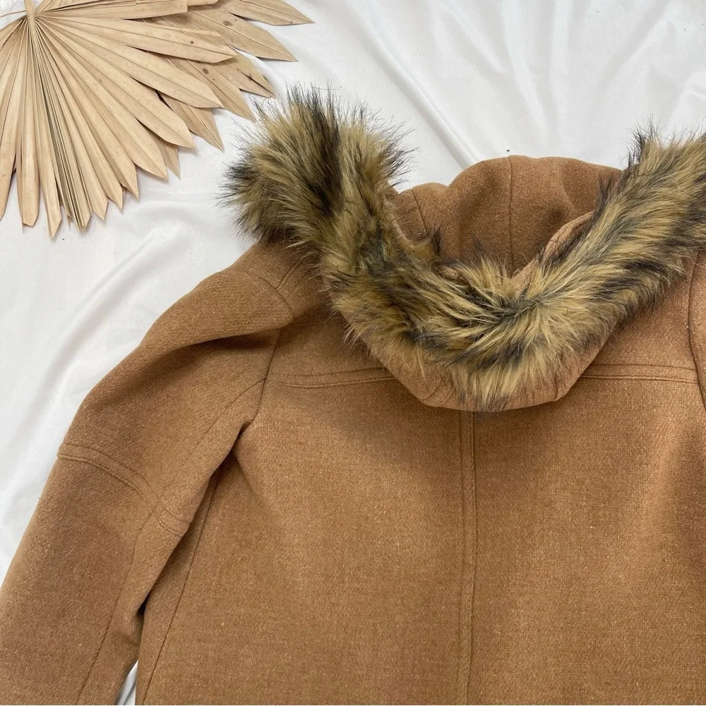 J. Crew Chateau Parka Italian Stadium Cloth Nello Gori Wool Faux Fur Jacket Coat - Picture 8 of 8